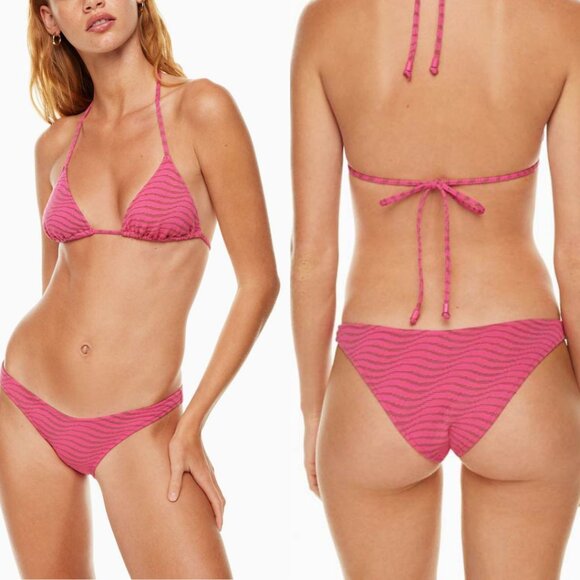 Aritzia Tna Mullholland High-Leg Bottom In Bright Rose Clove Red Size Large - Picture 1 of 7